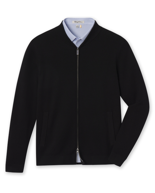 Straight Down Sarazen Knit Bomber - Black