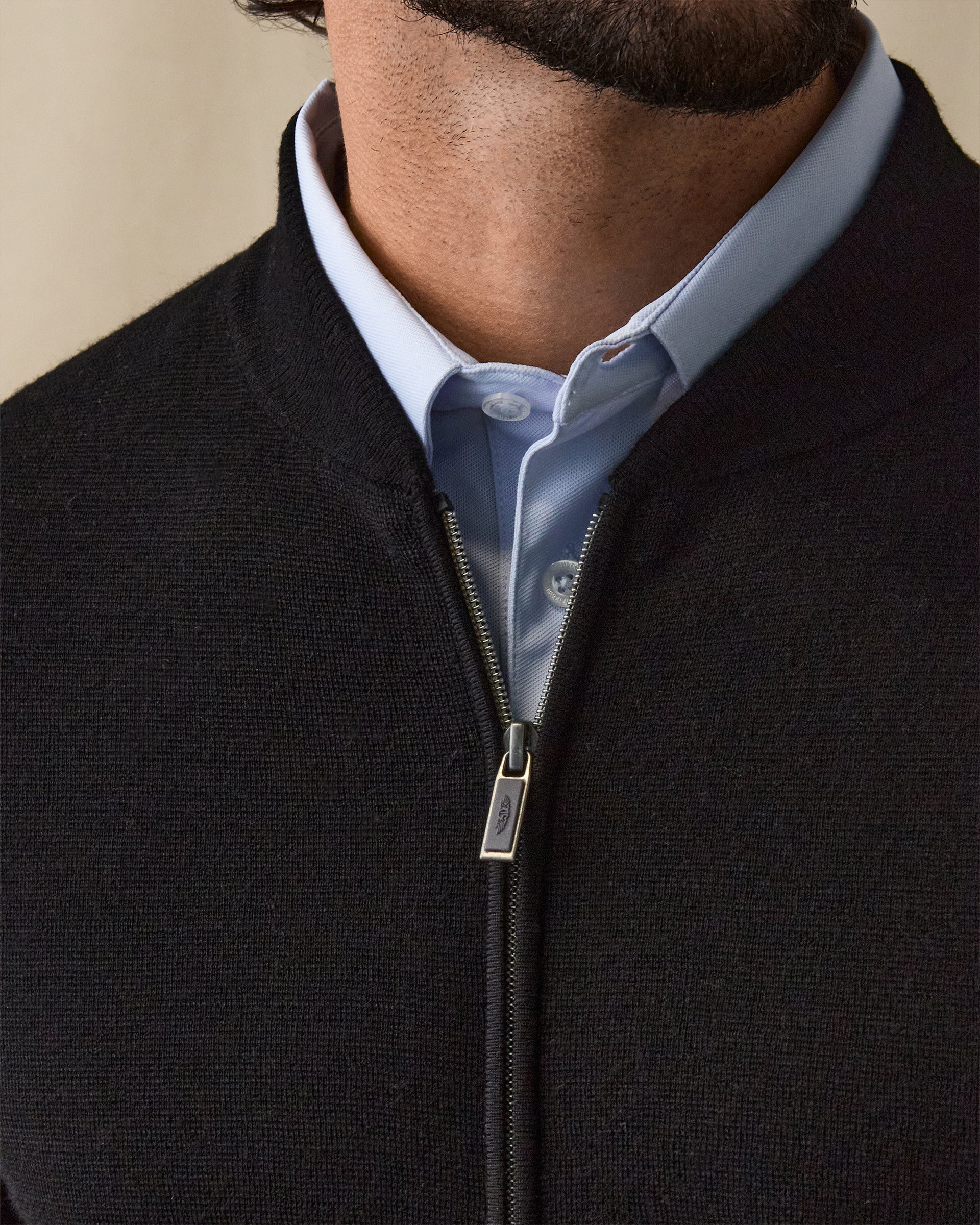 Straight Down Sarazen Knit Bomber - Black