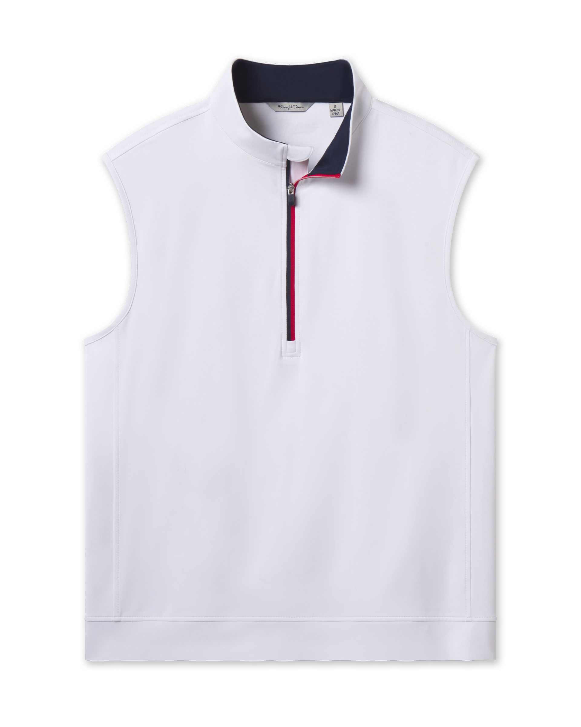 Straight Down Carson Vest - White / New Indigo / Flag Red