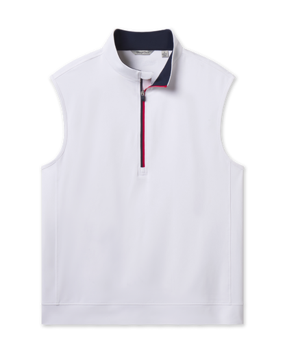 Straight Down Carson Vest - White / New Indigo / Flag Red