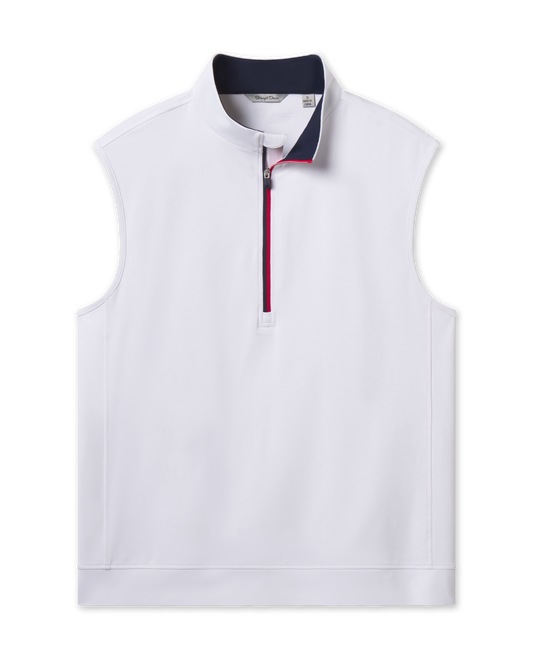 Straight Down Carson Vest - White / New Indigo / Flag Red
