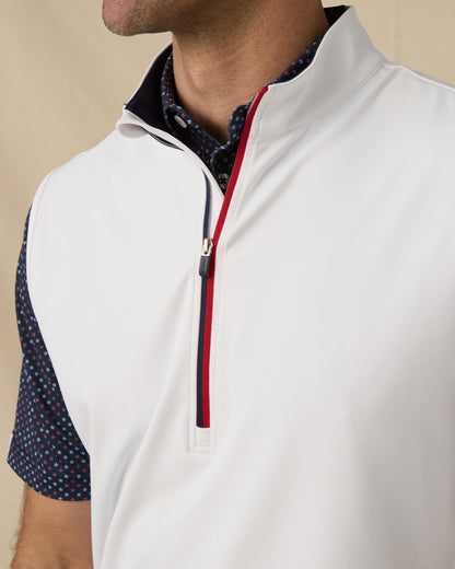 Straight Down Carson Vest - White / New Indigo / Flag Red