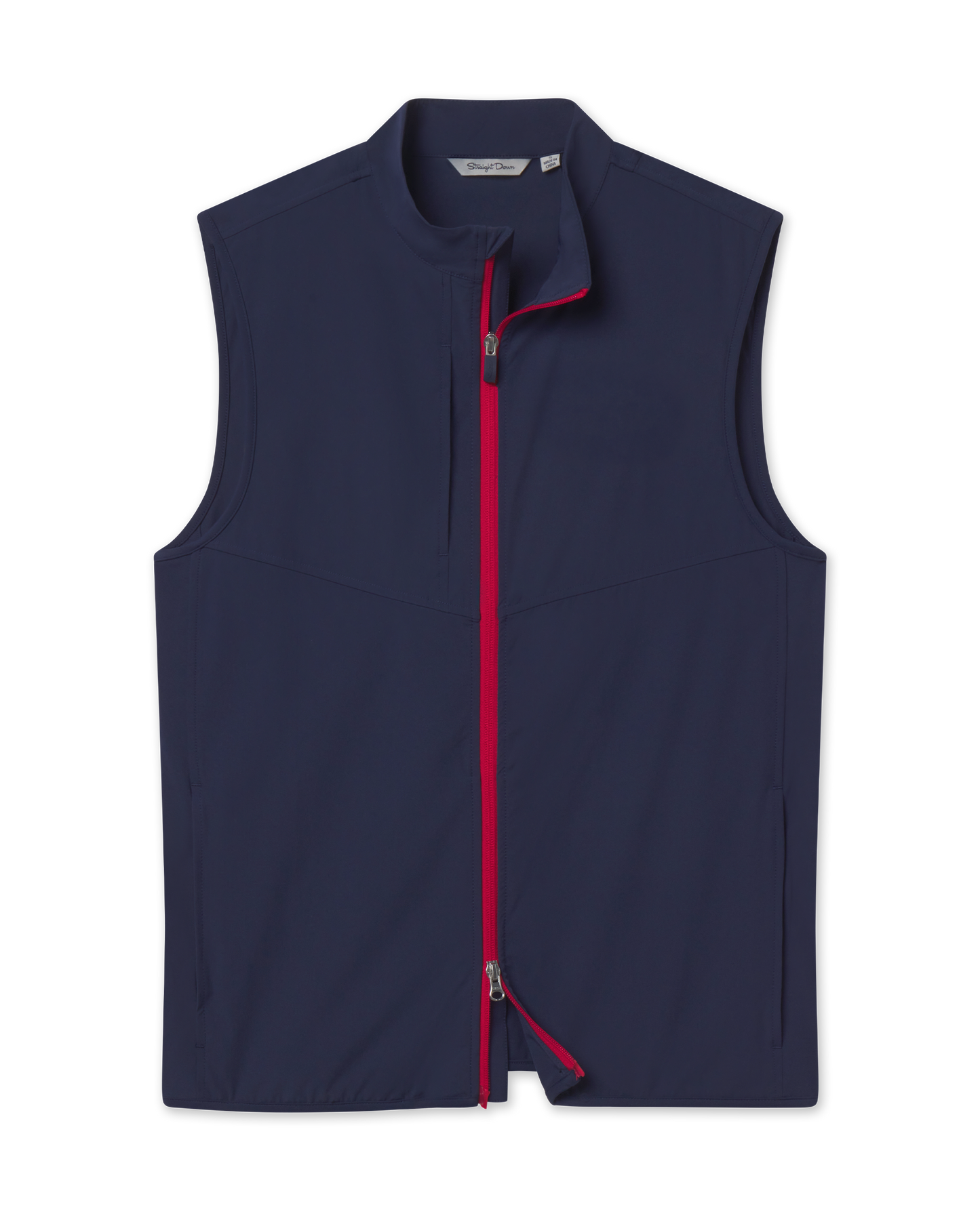 Straight Down Zephyr Hybrid Vest - New Indigo / Flag Red