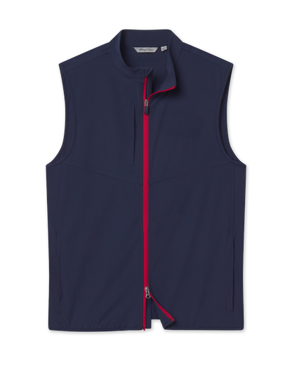 Straight Down Zephyr Hybrid Vest - New Indigo / Flag Red