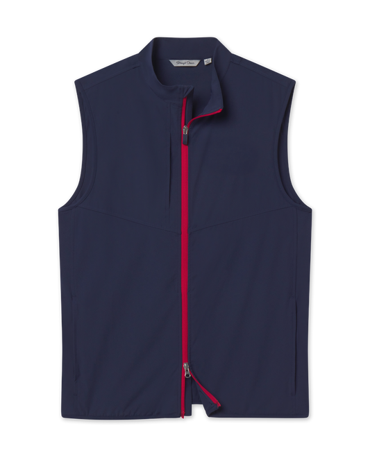 Straight Down Zephyr Hybrid Vest - New Indigo / Flag Red