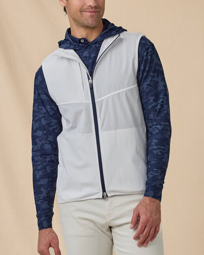 Straight Down Zephyr Hybrid Vest - White / New Indigo