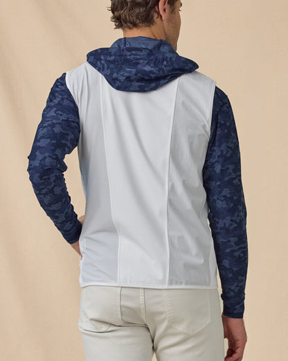 Straight Down Zephyr Hybrid Vest - White / New Indigo