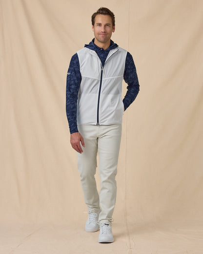 Straight Down Zephyr Hybrid Vest - White / New Indigo