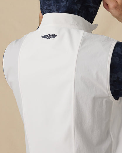 Straight Down Zephyr Hybrid Vest - White / New Indigo