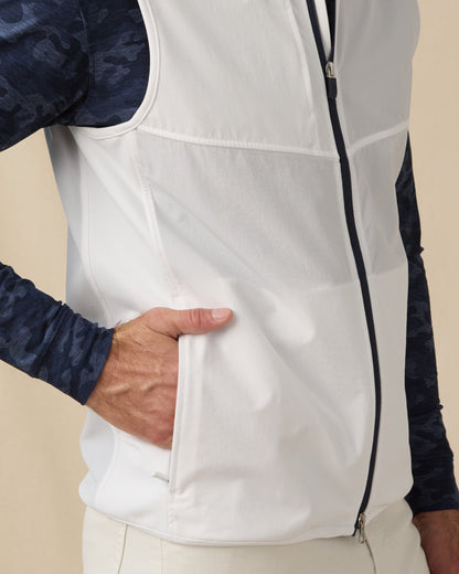 Straight Down Zephyr Hybrid Vest - White / New Indigo