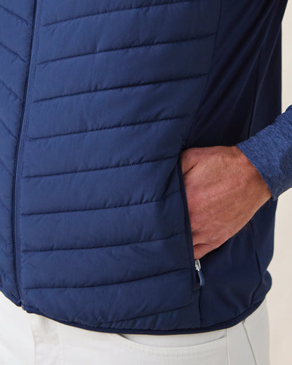 Straight Down Delta 2.0 Quilted Hybrid Vest - New Indigo