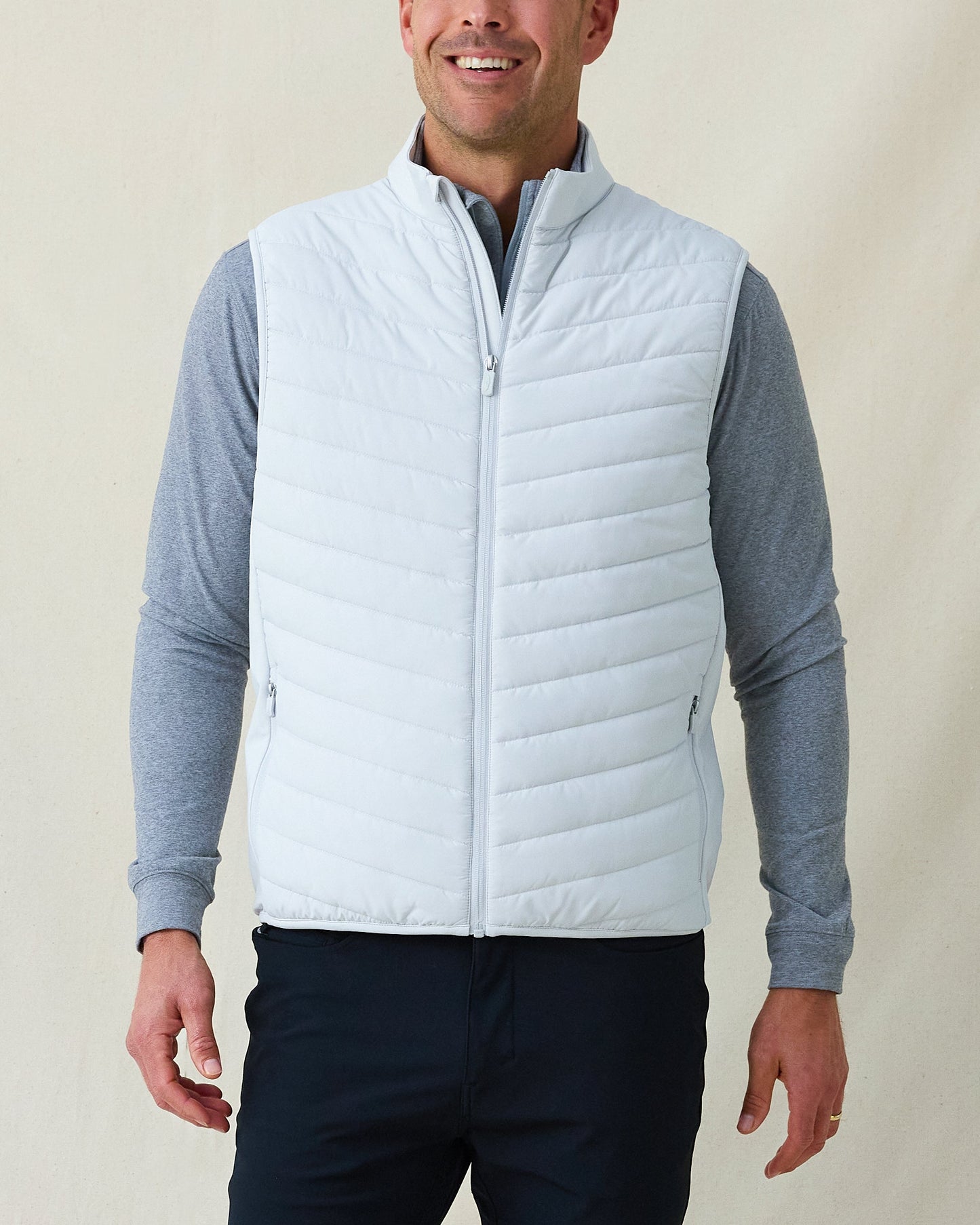 Straight Down Delta 2.0 Quilted Hybrid Vest - Silver