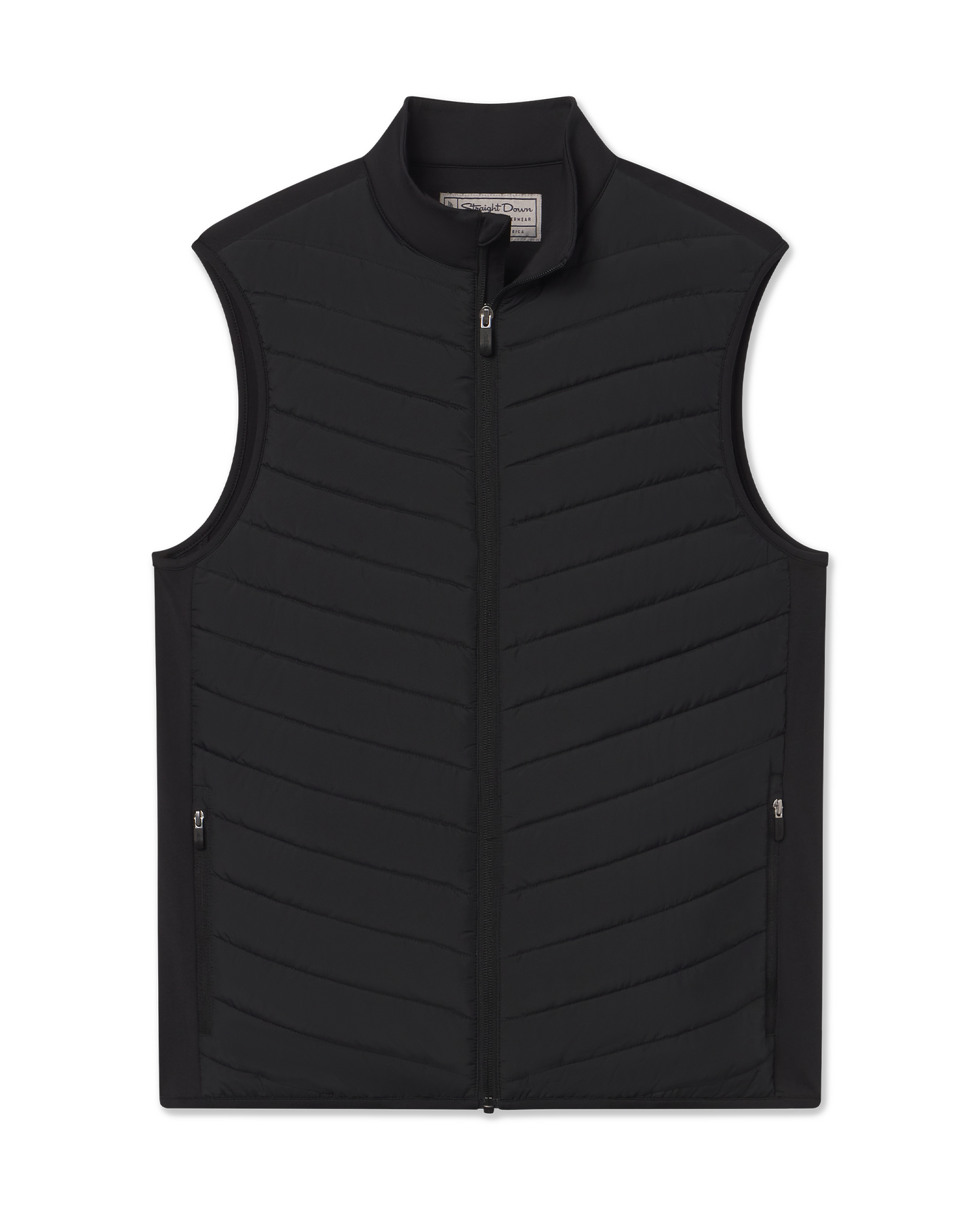 Straight Down Delta 2.0 Quilted Hybrid Vest - Black