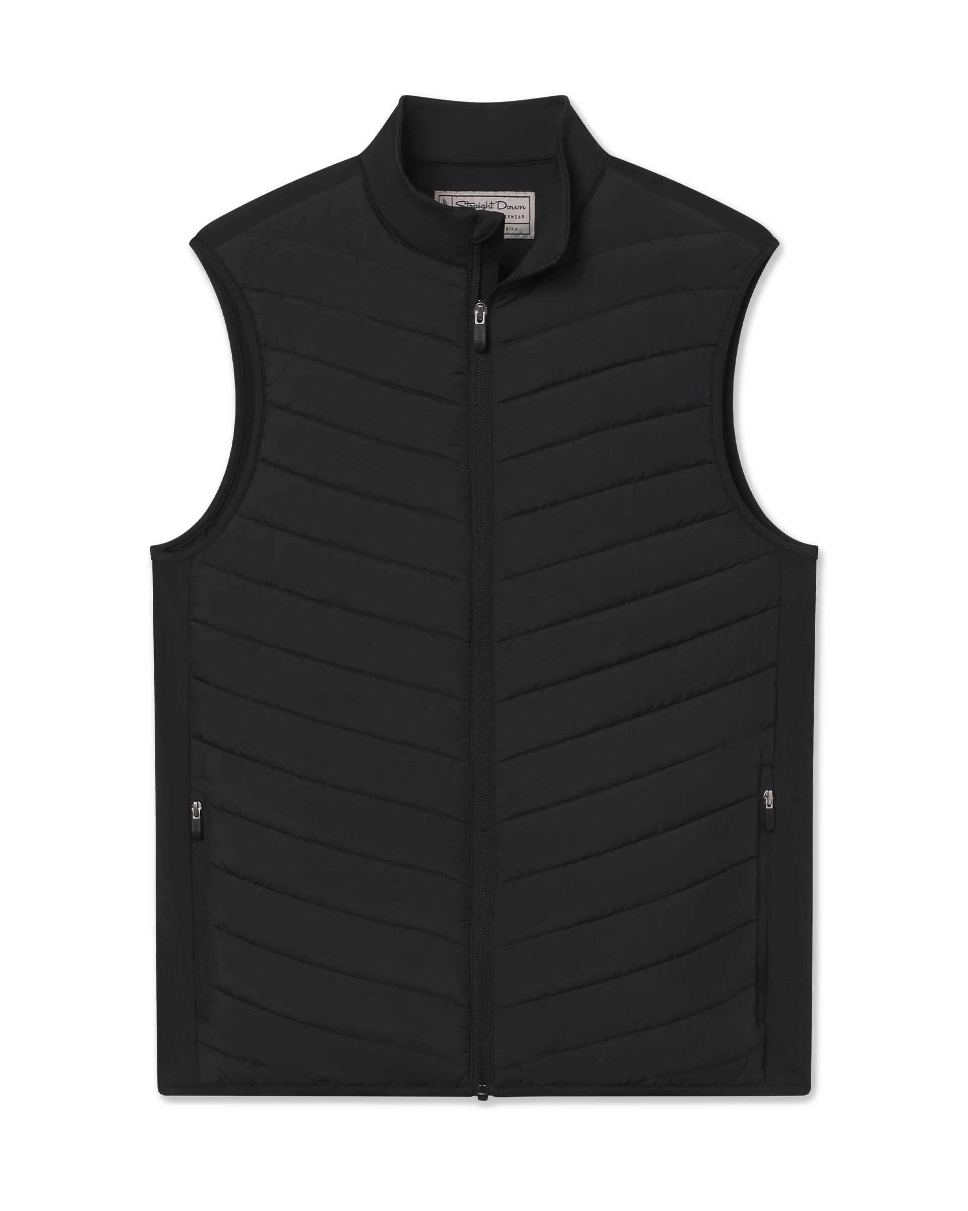 Straight Down Delta 2.0 Quilted Hybrid Vest - Black