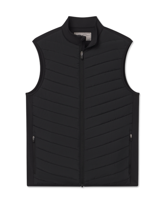 Straight Down Delta 2.0 Quilted Hybrid Vest - Black