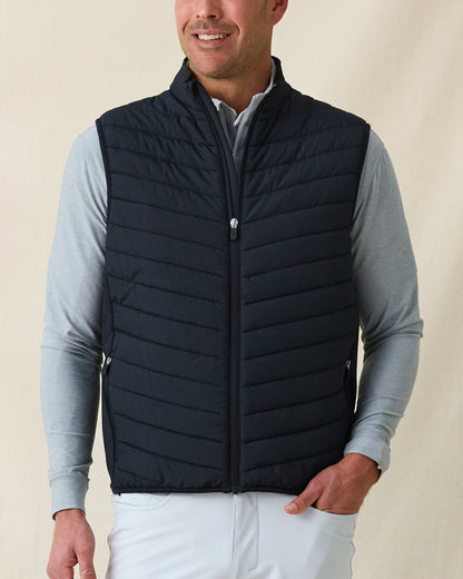 Straight Down Delta 2.0 Quilted Hybrid Vest - Black