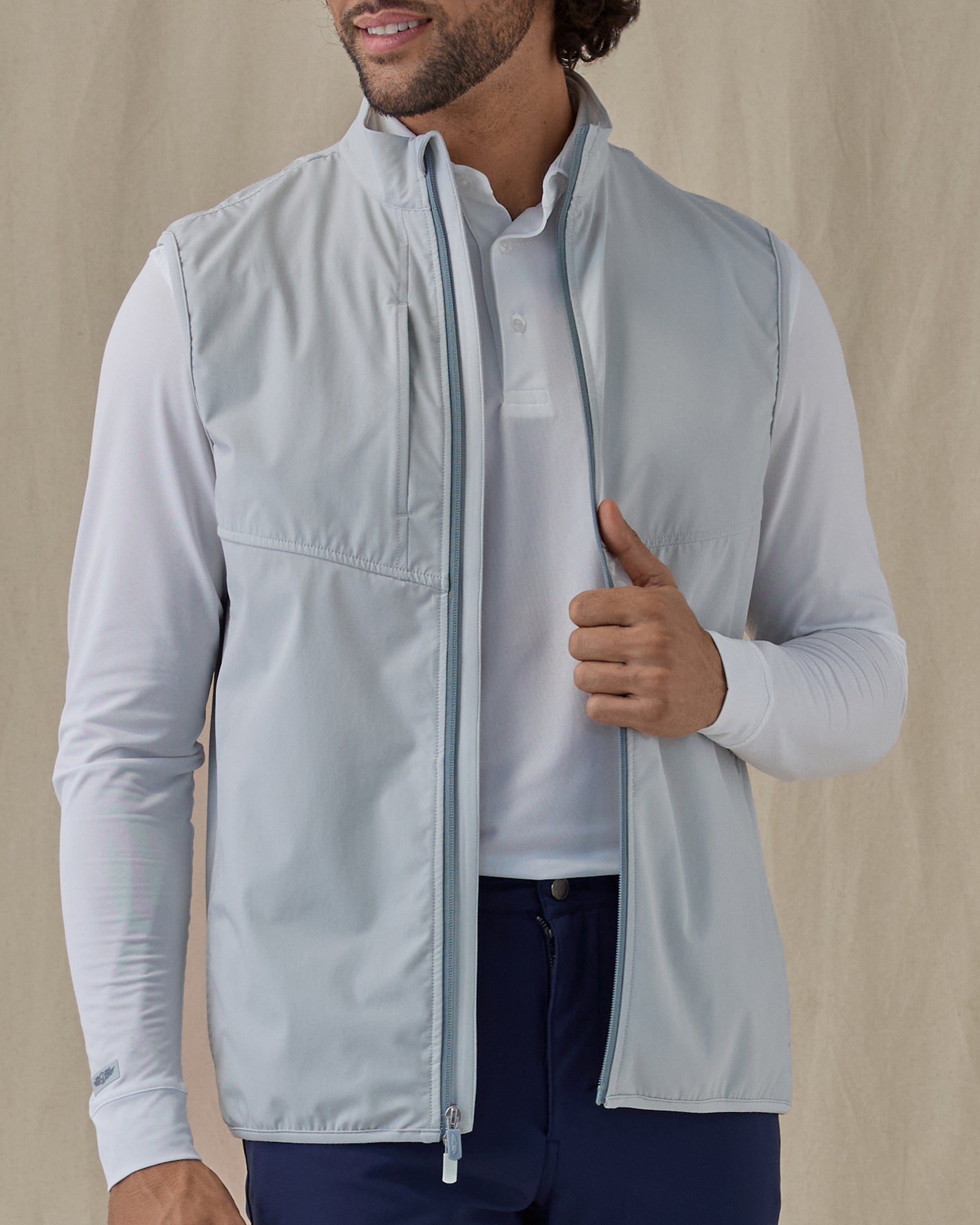 Straight Down Zephyr Hybrid Vest - Silver
