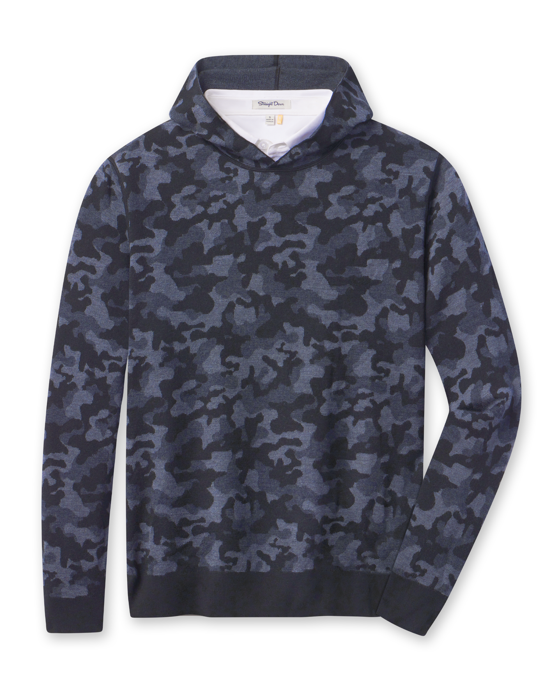 Straight Down Hickam Reversible Sweater Hoodie - New Indigo