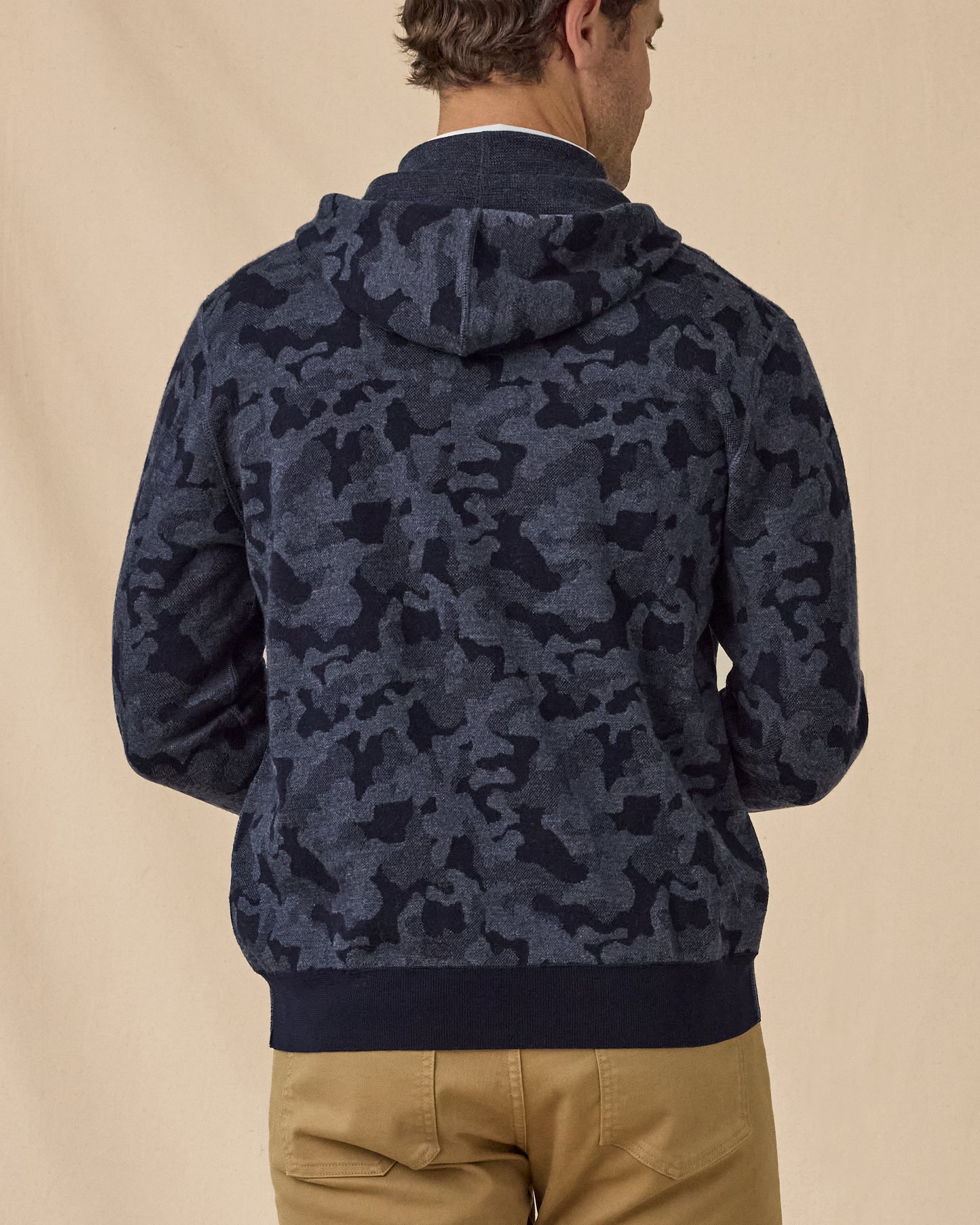 Straight Down Hickam Reversible Sweater Hoodie - New Indigo