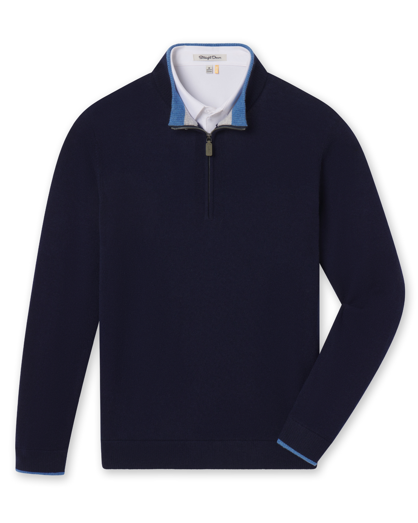 Straight Down Lakeside Quarter Zip Sweater - New Indigo