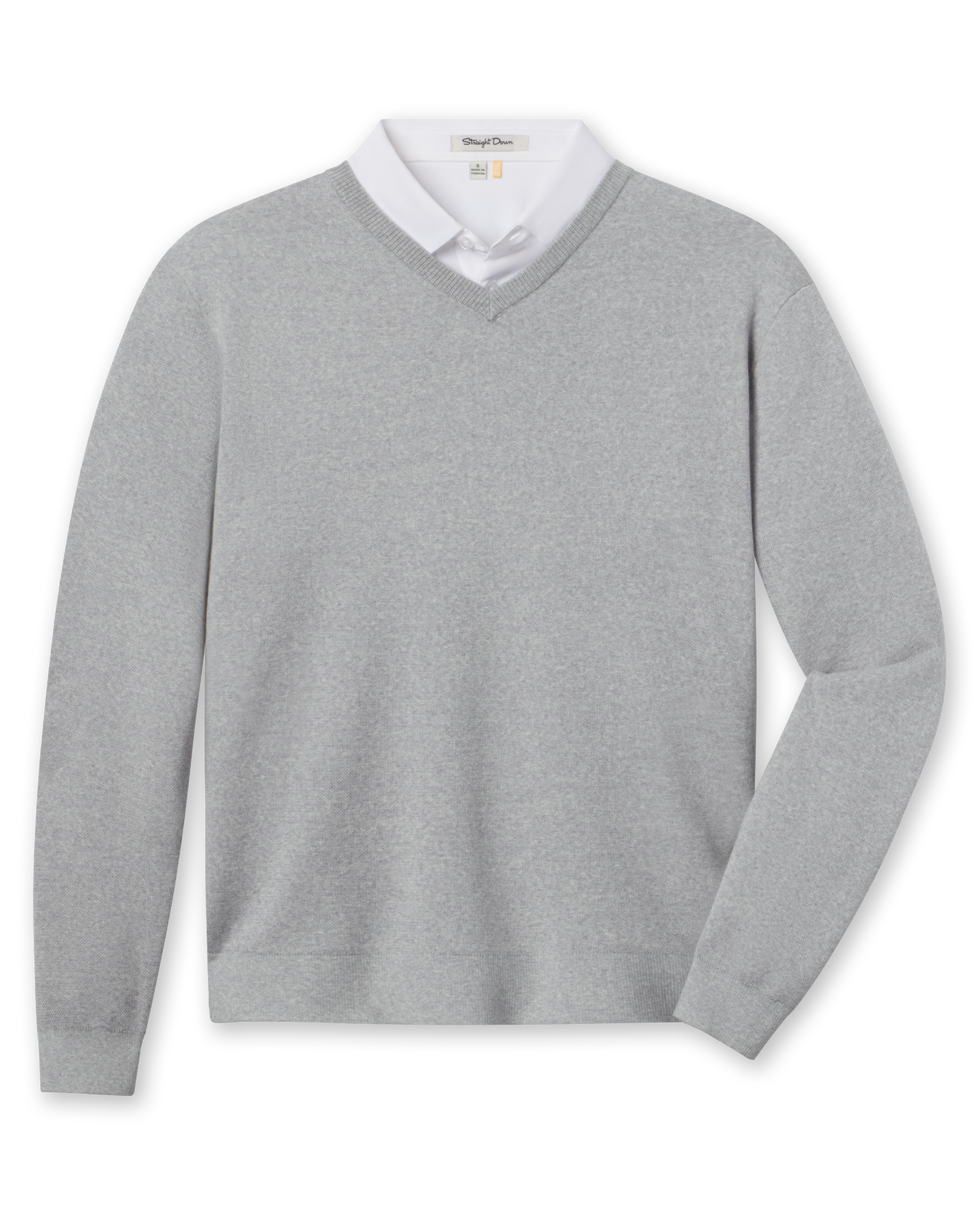 Straight Down Wallace V-Neck Sweater - Light Grey Heather