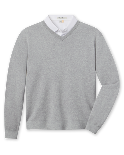 Straight Down Wallace V-Neck Sweater - Light Grey Heather