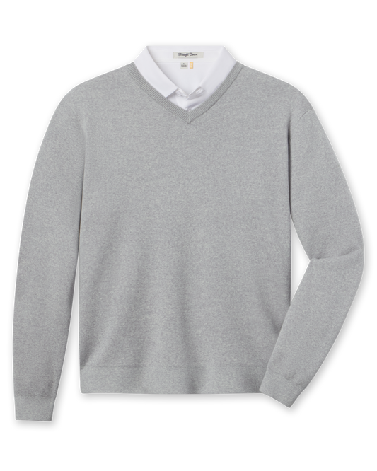 Straight Down Wallace V-Neck Sweater - Light Grey Heather