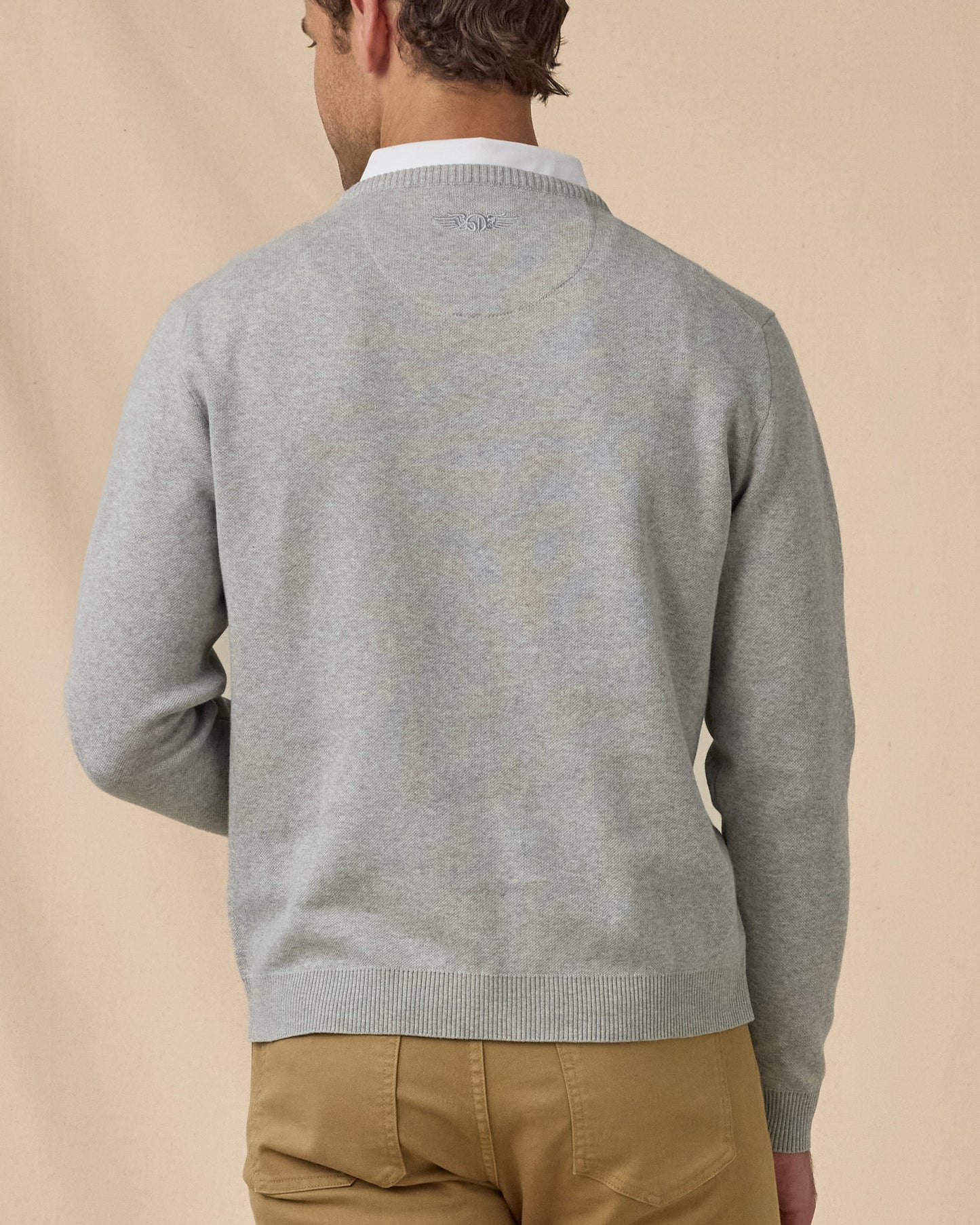 Straight Down Wallace V-Neck Sweater - Light Grey Heather