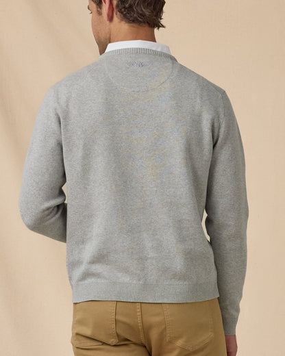 Straight Down Wallace V-Neck Sweater - Light Grey Heather