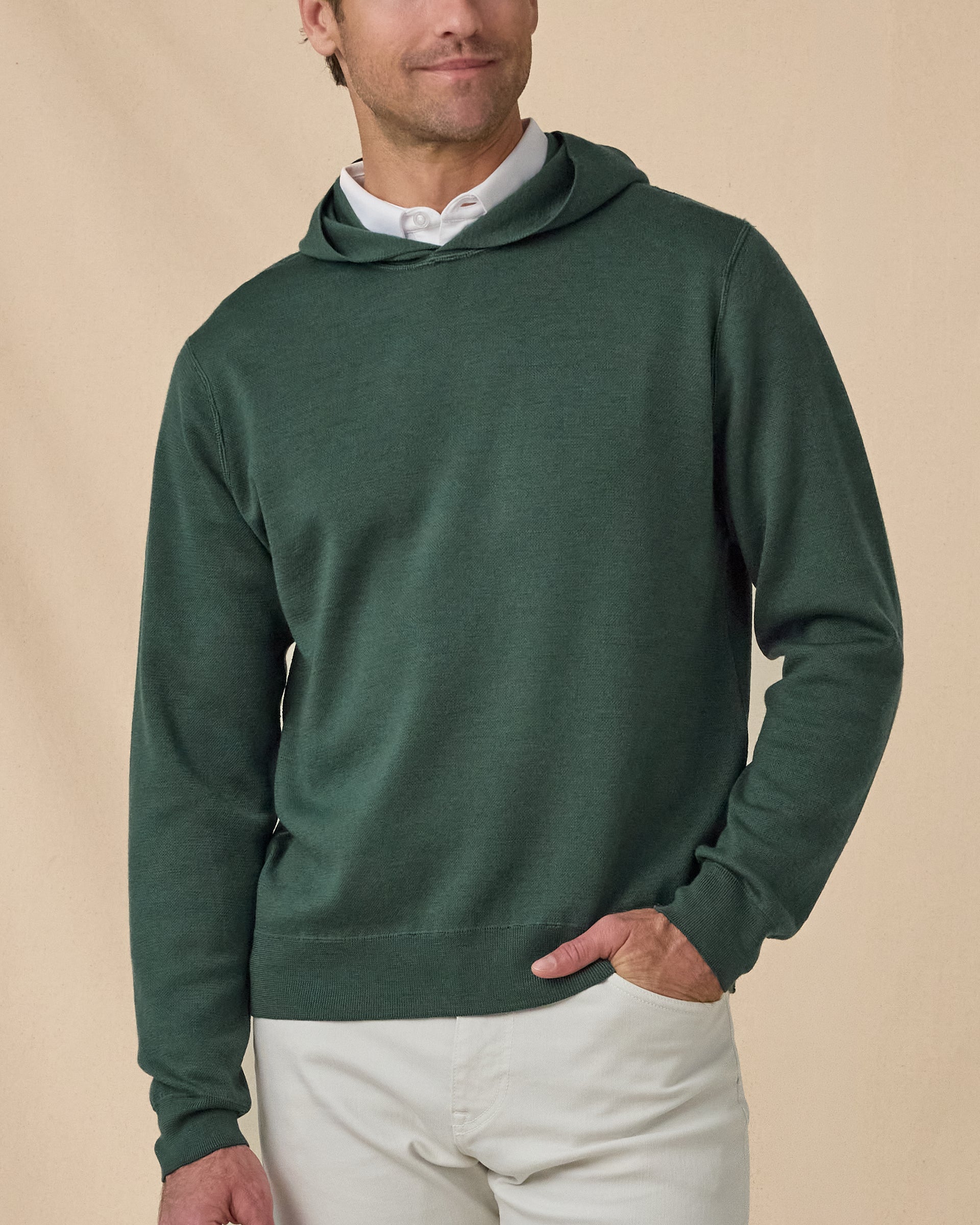 Straight Down Hickam Reversible Sweater Hoodie - Dark Forest