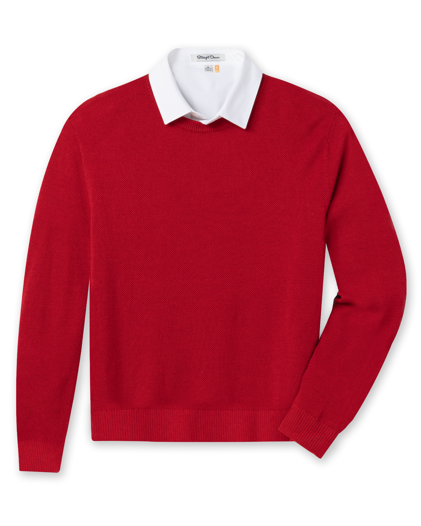 Straight Down Links Crewneck Sweater - Flag Red