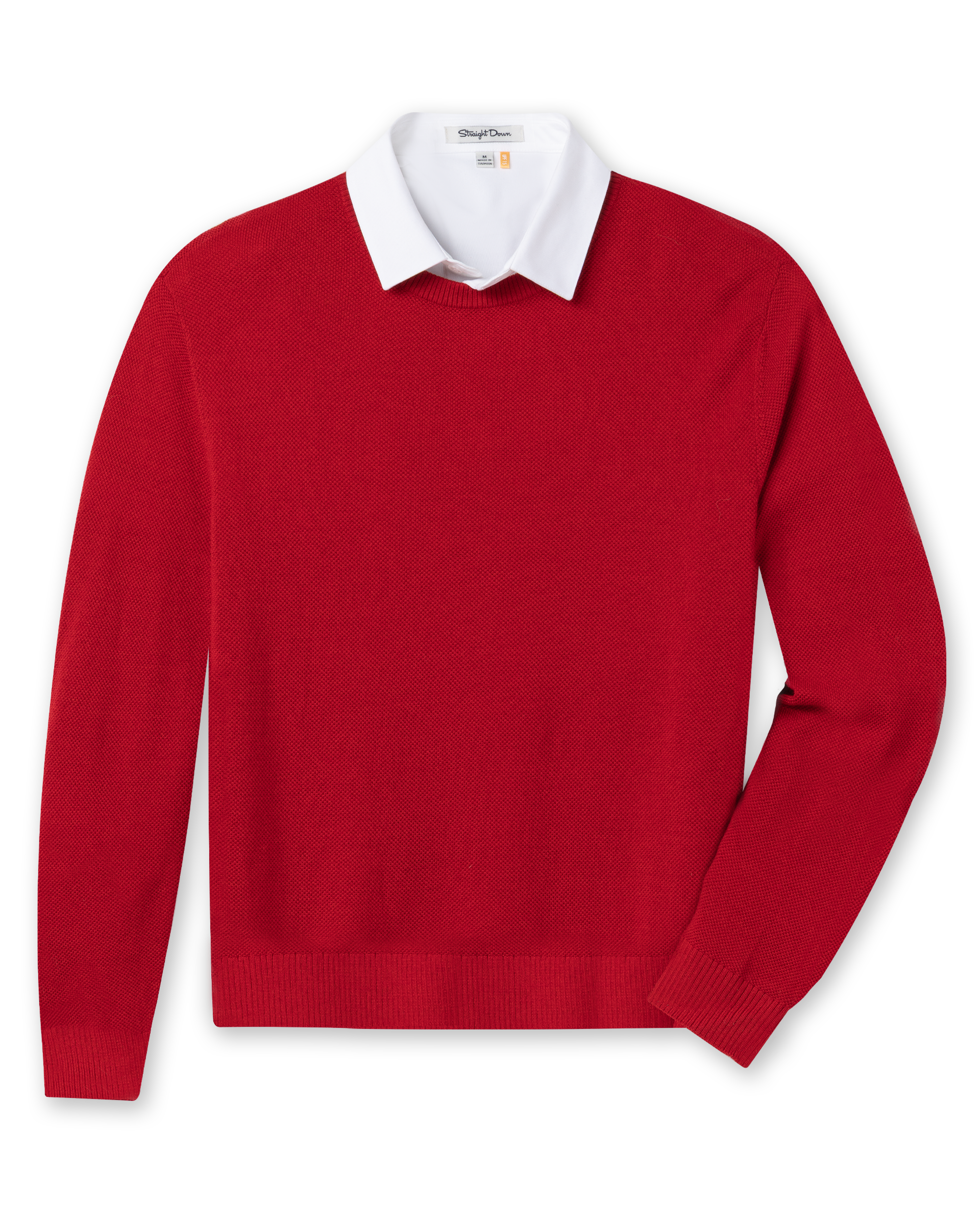 Straight Down Links Crewneck Sweater - Flag Red