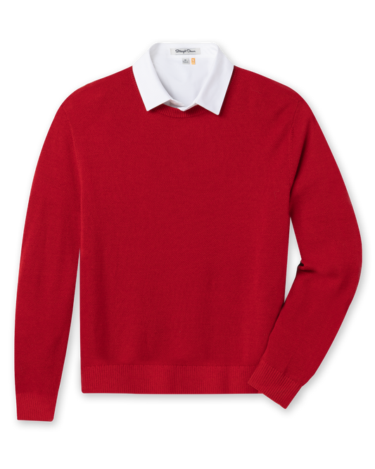 Straight Down Links Crewneck Sweater - Flag Red