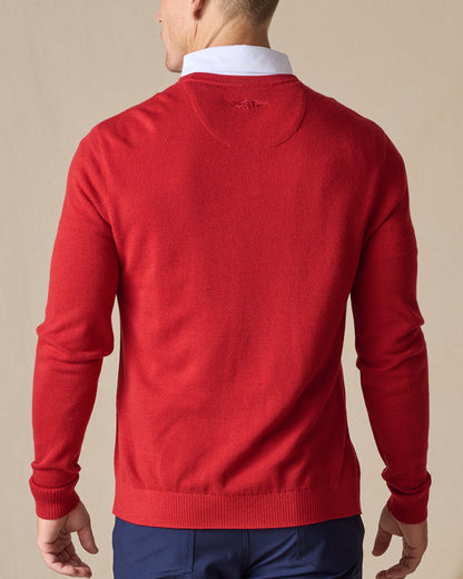 Straight Down Links Crewneck Sweater - Flag Red
