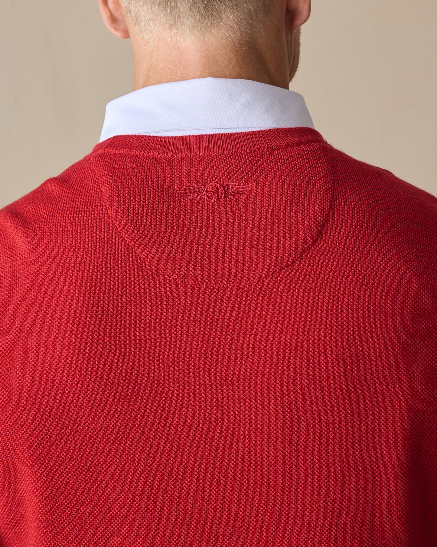 Straight Down Links Crewneck Sweater - Flag Red