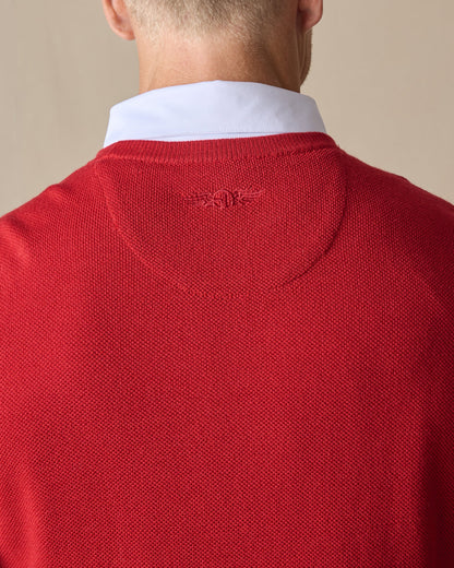 Straight Down Links Crewneck Sweater - Flag Red