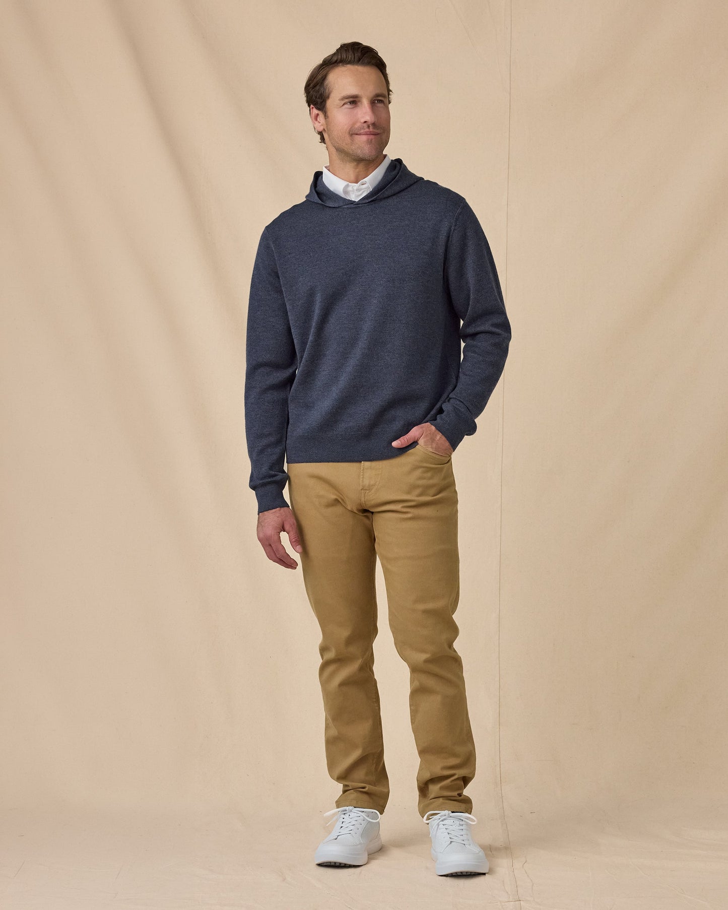 Straight Down Hickam Reversible Sweater Hoodie - Charcoal