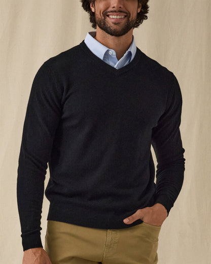 Straight Down Ballesteros V-Neck Sweater - Black