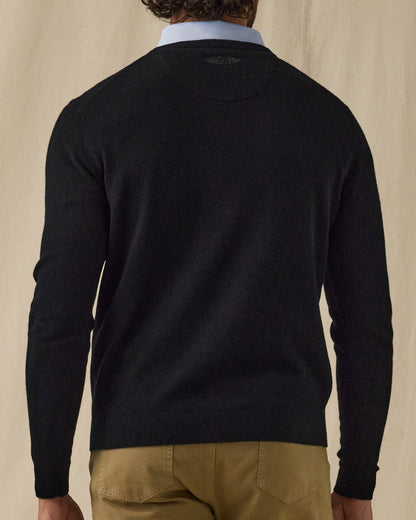 Straight Down Ballesteros V-Neck Sweater - Black