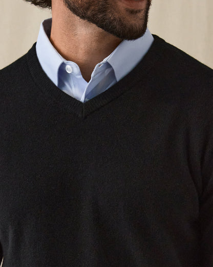 Straight Down Ballesteros V-Neck Sweater - Black