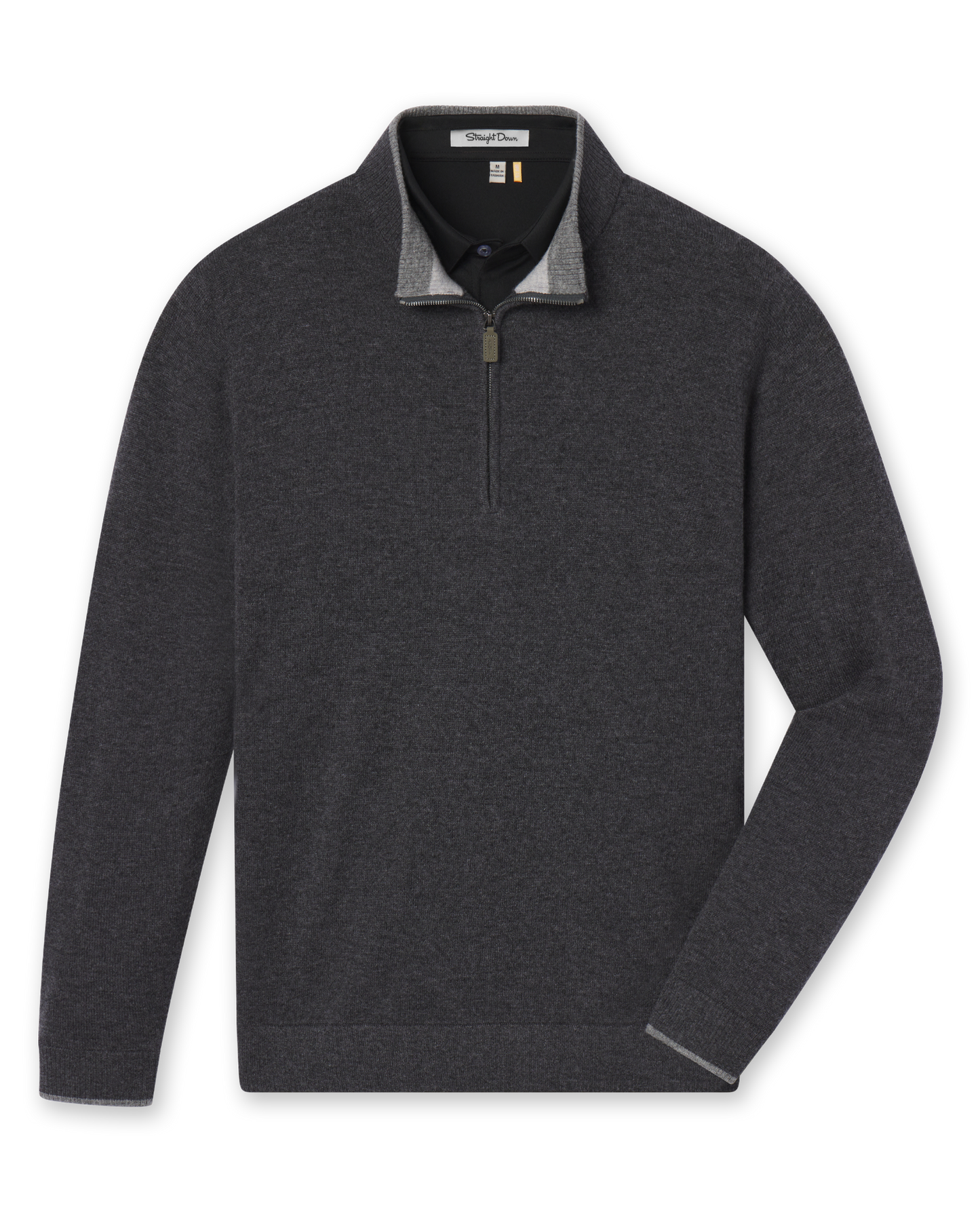 Straight Down Lakeside Quarter Zip Sweater - Charcoal Heather