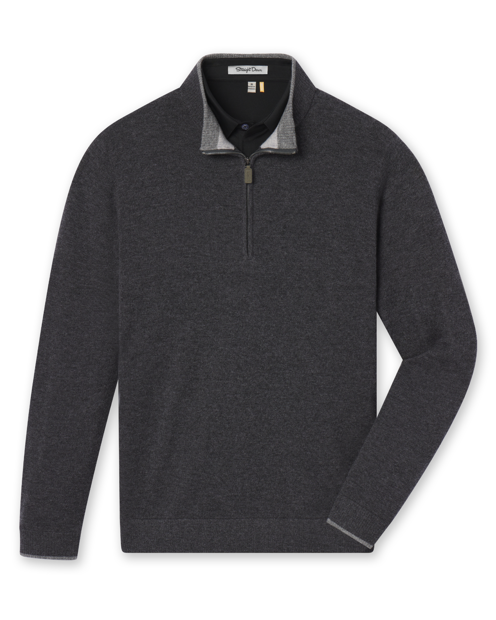 Straight Down Lakeside Quarter Zip Sweater - Charcoal Heather