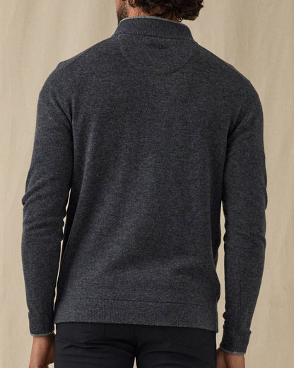 Straight Down Lakeside Quarter Zip Sweater - Charcoal Heather