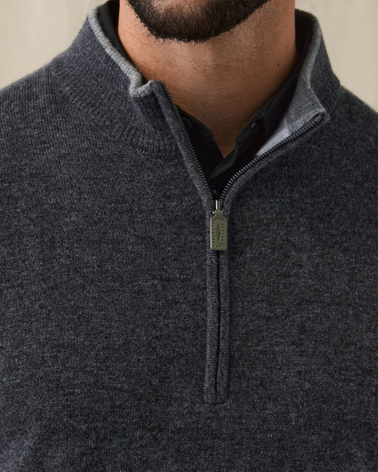 Straight Down Lakeside Quarter Zip Sweater - Charcoal Heather