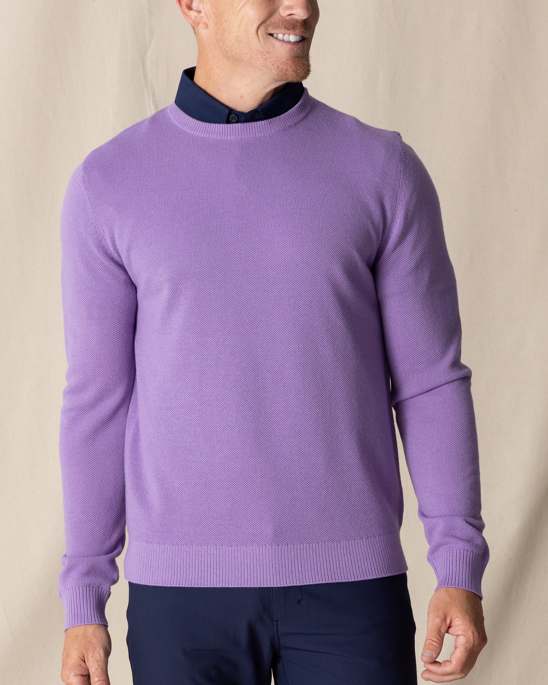 Straight Down Links Crewneck Sweater - Amethyst