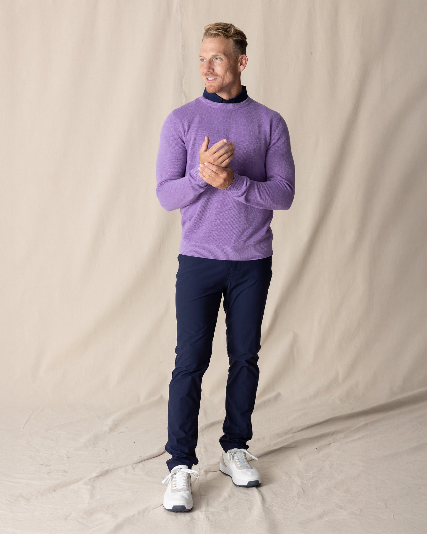 Straight Down Links Crewneck Sweater - Amethyst