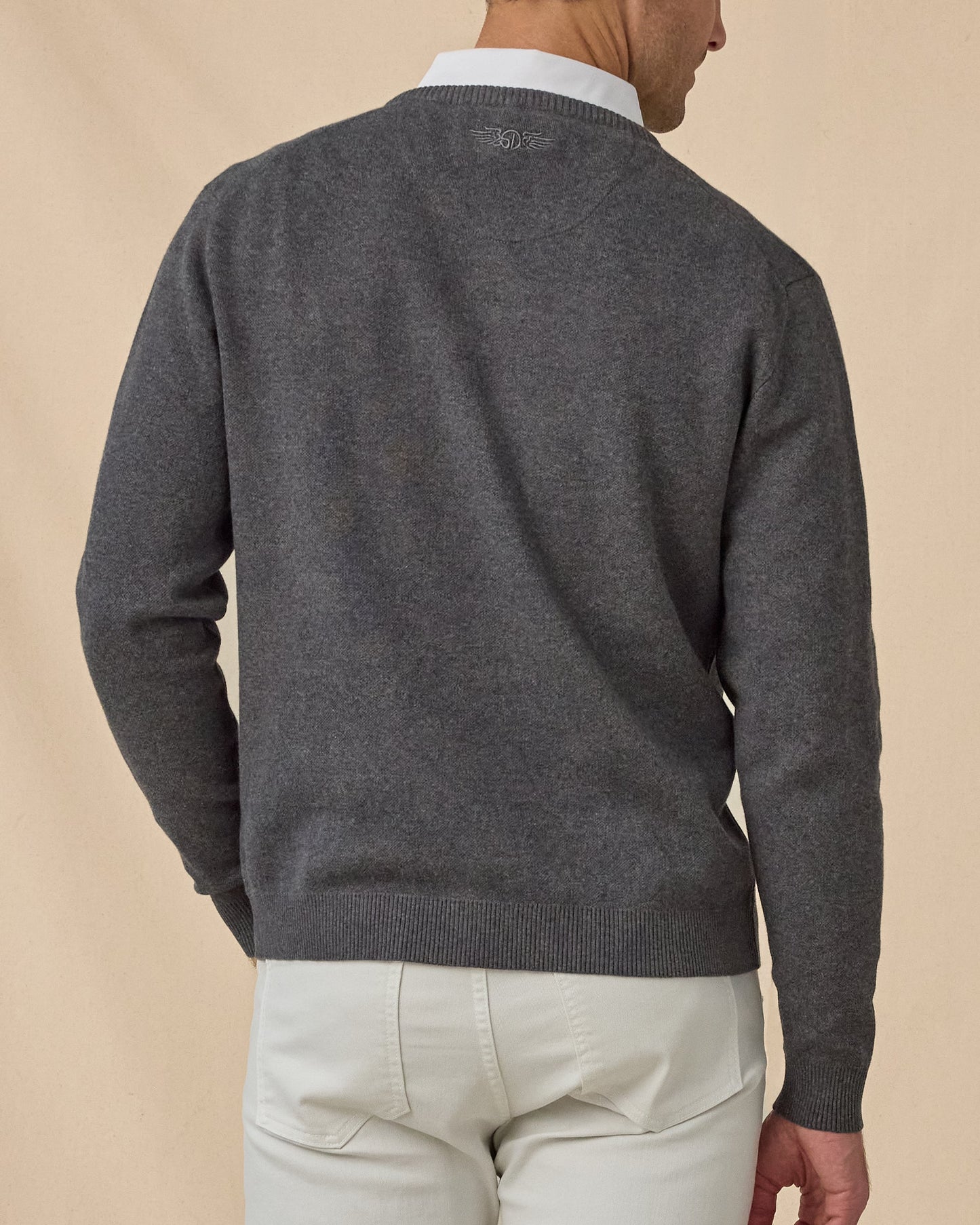 Straight Down Wallace V-Neck Sweater - Dark Grey Heather