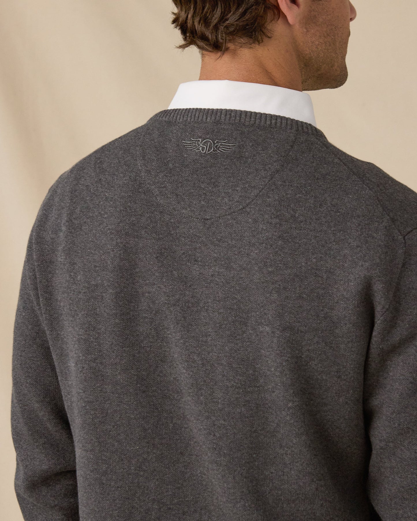 Straight Down Wallace V-Neck Sweater - Dark Grey Heather