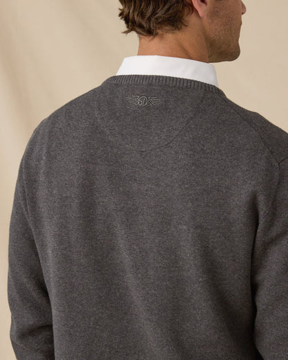 Straight Down Wallace V-Neck Sweater - Dark Grey Heather