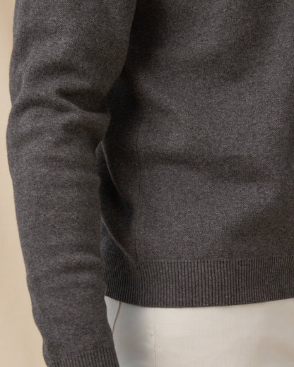 Straight Down Wallace V-Neck Sweater - Dark Grey Heather